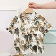 thumbnail image 2 of Ugoldhm Hawaiian Printed Button Down Shirt for Boys Short Sleeve Cotton Casual Holiday Summer Beach Shirts Size 1-12, 2 of 3