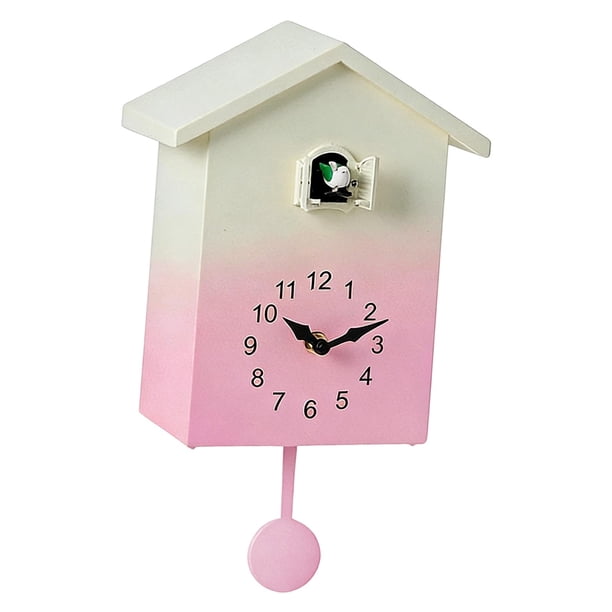 Accesorio de reloj de pared con péndulo, regalo, volumen ajustable, decoración de pared silenciosa Rosa