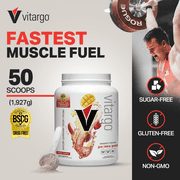 Vitargo Fruit Punch 50 Scoop 2X Faster Absorbing, 4.4 LB Fruit Punch, Pre, Intra & Post, Sugar-Free Complex Carb Powder for Recovery, Endurance & Muscle Gain, Made in USA
