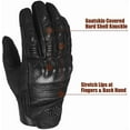 thumbnail image 3 of ILM Goatskin Leather Motorcycle Motorbike Powersports Racing Gloves Touchscreen for Men and Women Black (L, Black Perforated), 3 of 7