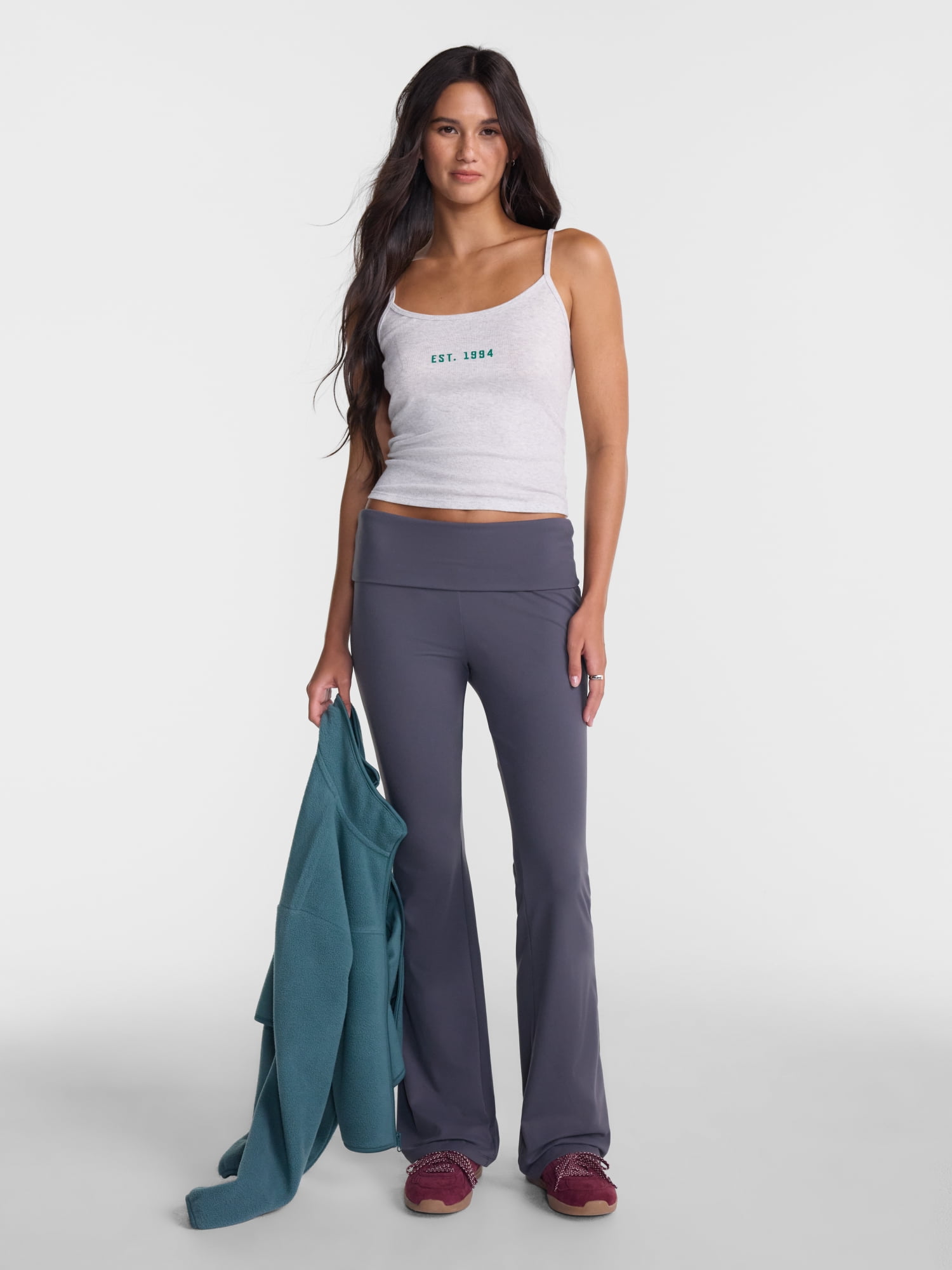 No Boundaries Foldover Flare Pants, 31.25" Inseam, Women’s XXS-XXL