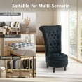 thumbnail image 4 of AVAWING High Back Retro Throne Chair, Velvet Armless Royal Chair w/ Storage, Indoor, Black, 4 of 8