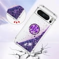 thumbnail image 3 of Funda para Google Pixel 8 Pro 5G con Brillo Líquido Flotante, Purpurina, Parachoques y Anillo Giratorio Soporte, 3 of 5