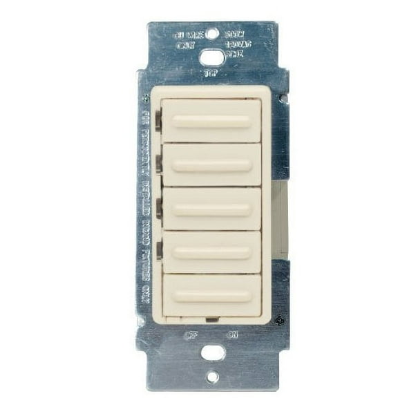 Leviton 6161-A 500 W, 120 VAC, Decora 4-Level Step Dimmer, Almond