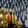 thumbnail image 6 of Outdoor Meteor Shower Lights, 11.8 Inch 8 Tube 192 LEDs Meteor Light, Christmas Snow Falling Rain Lights for Xmas Tree Holiday Wedding Outdoor Party Patio Decoration (White), 6 of 7
