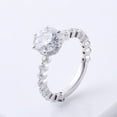 thumbnail image 3 of Bow Jewelry 1.97 Ct Round Cut Moissanite Ring for Her - 14K White Gold Plated Wedding Rings - Unique Hidden Halo Ring for Women - Perfect for Party Wear - Celebrate Your Love with Timeless Style, 3 of 9