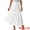 White, variant on DARING DIVA Women's Elastic Waist Tiered A-line Ruffle Boho Maxi Skirt L Black