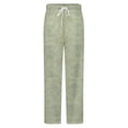 thumbnail image 5 of Subtle Green Textured Pattern Winter Female Pants Flannel High Waist Women Pants Lady Warm Straight Leg Plush Trousers, 5 of 7