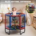 thumbnail image 6 of 55" Toddler Trampoline for Kids with Basketball Hoop, SHINPT Indoor Outdoor Kids Trampoline with Enclosure Net, Basketball, Small Trampoline Gift for Boys Girls, Mini Trampoline for Kids, 6 of 9