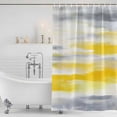 thumbnail image 4 of Yellow Grey Waterproof Fabric Shower Curtain,Vintage Farmhouse Abstract Oil Painting Waterproof Fabric Shower Curtain for Bathroom Curtains Bathtubs Hotel Shower Curtains with 12 Hooks Small 36x78in, 4 of 8