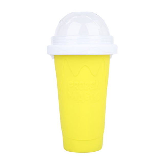 Ice Cup Travel Portable Double Layer Silica Cup Pinch Cup Hot Summer Cooler Smoothie Silicon Cup Pinch into Ice Children's Adult Slushy Ice Cup