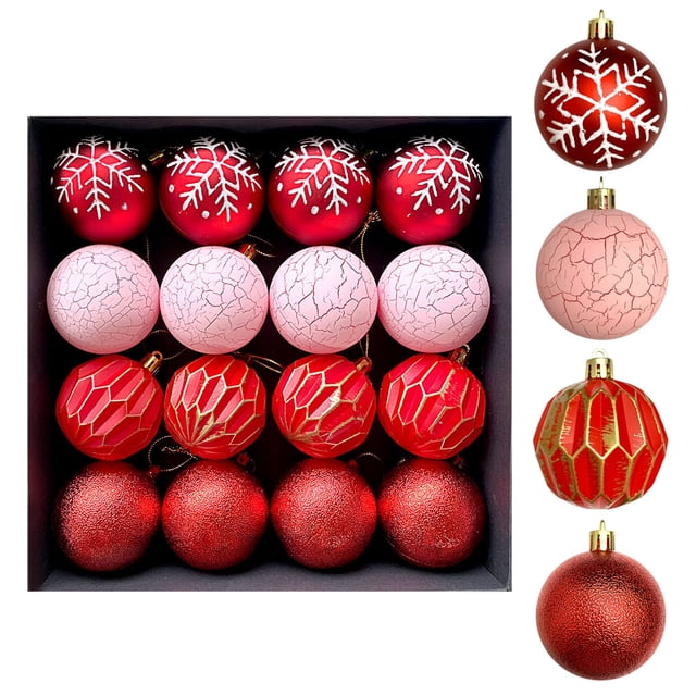 Vintage Christmas Tree Decoration Pendant 6 cm Wind-Scratched Crack-Painted Glass Ornament for Holiday Home and Tree Hanging
