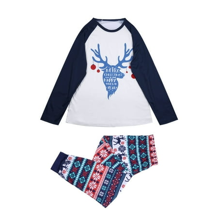 

Christmas Letter Print Tops And Pants Clothes Set Xmas Family Matching Pajamas