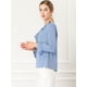 thumbnail image 4 of Blusa campesina vintage Allegra K Bebe azul L con volantes, 4 of 6