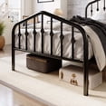 thumbnail image 3 of Amolife Twin Size Bed Frame, Heavy Duty Metal Platform Bed with Victorian Vintage Headboard & Footboard, Black, 3 of 8