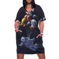 thumbnail image 1 of Vestido de noche holgado con bolsillos para mujer ropa de viaje espacial tendencia, 1 of 6