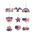 thumbnail image 1 of SIYTUAU 9 Pcs Wooden Hanging Decorations For Independence Day Party Festivals Multicolor 8.5X8.5 Cm 3.35X3.35 Inch, 1 of 6