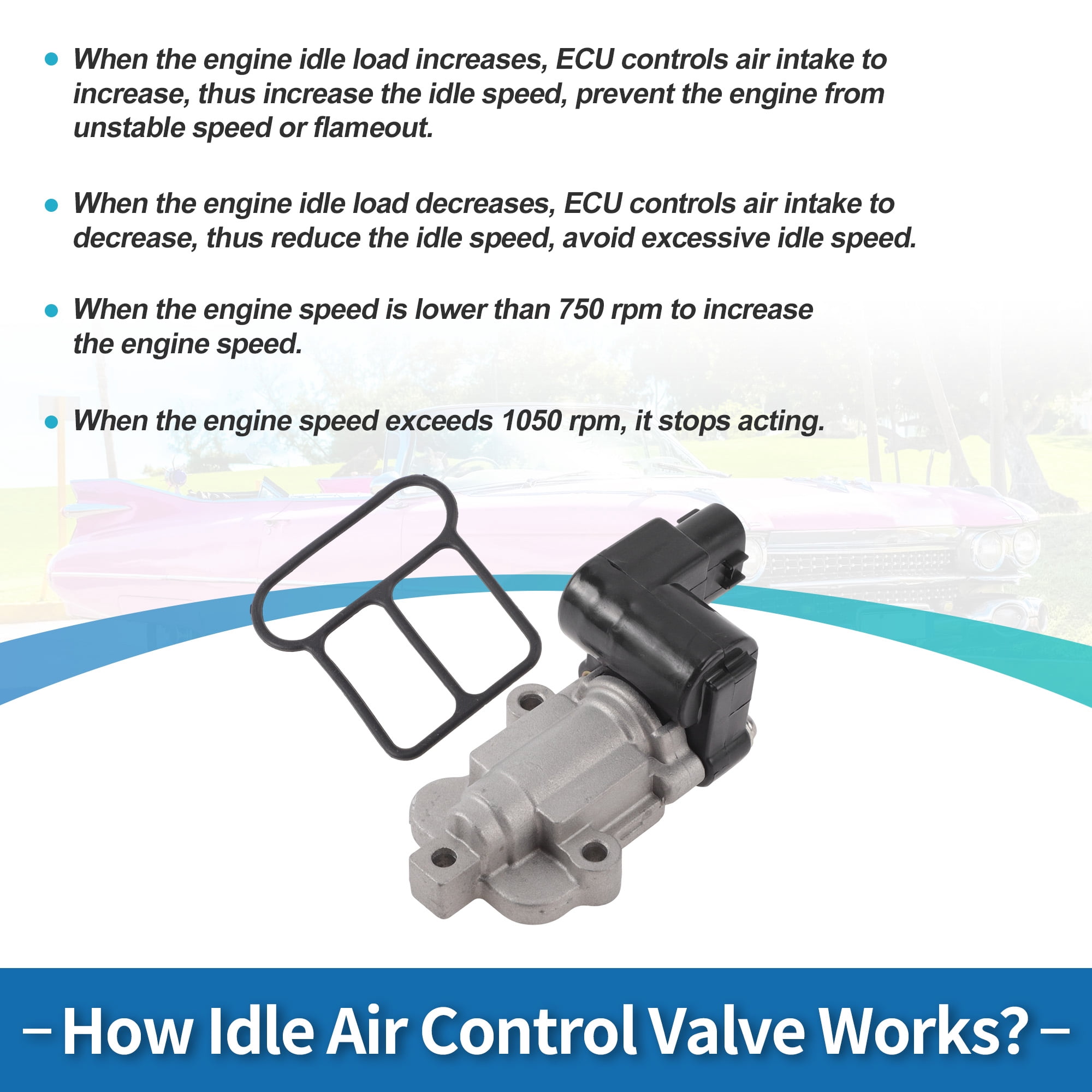 Unique Bargains Car Idle Air Control Valve for Toyota Camry 2002-2006 No.2227028020 IACV Idle Motor Idle Air Control Valve