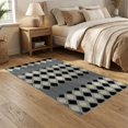 thumbnail image 2 of ODIKA 5'x7' Washable Area Rug Non-Slip, Low Pile, Stain Resistant Large Abstract Grid Contemporary Blackrug Grey Classroom for Guest Room, Lounge, Apartment, 2 of 7