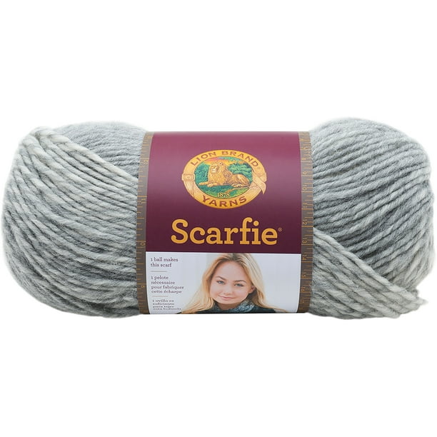 Lion Brand Scarfie Yarn - Cream/Silver