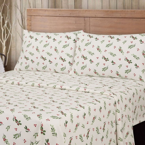 Mainstays 4 Piece Flannel Sheet Set, California King Size Flannel Bed Sheets