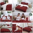 thumbnail image 6 of Red Black Plaid Bedding 3 Piece Duvet Cover Set Full Size, Country Vintage Star Abstract Gingham Soft Microfiber Comforter Cover with Zipper Closure & Pillowcases, Wrinkle & FadeResistant Quilt Cover, 6 of 9