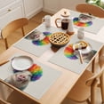 thumbnail image 5 of Funny Pig Placemats Set of 4 Rainbow Abstract Animals Place Mats Indoor Wipeable Table Mats Washable Cloth Dining Table Placemats for Kitchen Holiday Party Home Decor 13x19 Inch, 5 of 9