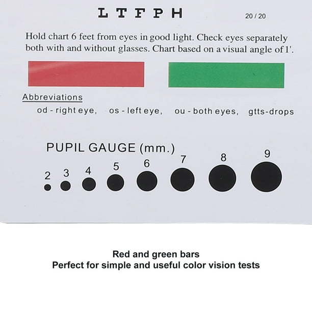 Tabla Optométrica ULTECHNOVO - Gráfico Estándar Para Examen De Vista, Incluye Oclusor Y Varilla