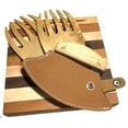 thumbnail image 4 of Made in the USA Cherry,Oak & American Walnut Wood Ulu Chopping Bowl / Board Top SLOT Birch Handle Knife Sheath Salad Paws BUNDLE, 4 of 8