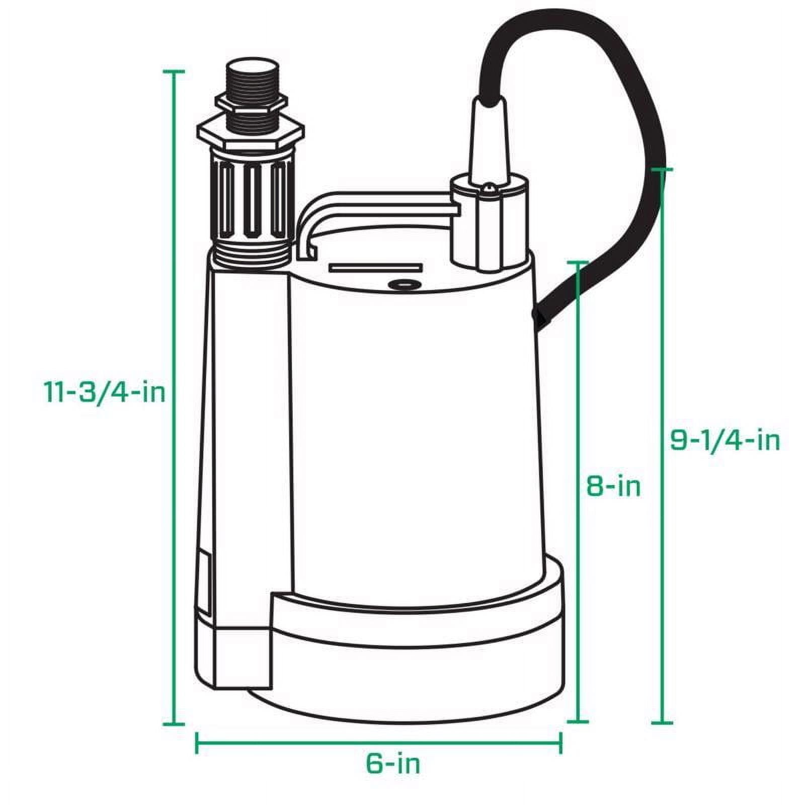 Zoeller 4012675 0.3 HP 2400 GPH Thermoplastic Electronic Switch Bottom AC Submersible Utility Pump