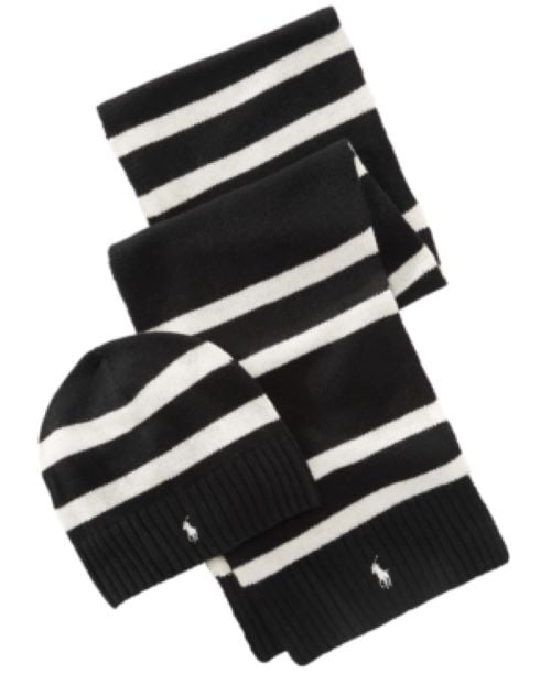 mens polo hat and scarf set