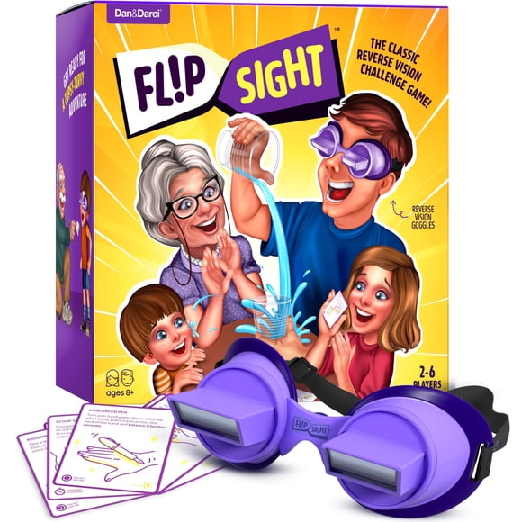 Dan&Darci FlipSight Upside Down Goggles Challenge Family Game for Kids and Adults - Kid Games for Boys & Girls 8-12 - Gifts for 9 Year Old Boy - Fun Stuff - Funny Cool Family Night