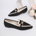 thumbnail image 6 of Bkhluea Women Knit Metal Buckle Ballet Flats Slip On Comfortable Footwear For Office Work Party Daily Casual Use, 6 of 7