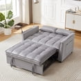 thumbnail image 2 of Dasun Velvet Loveseat Sofa Bed, Pull Out Sofa Bed for Living Room, Adjsutable Backrest, Grey, 2 of 5