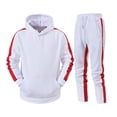 thumbnail image 1 of Conjunto de chándal con capucha para hombre, conjunto deportivo de 2 piezas con capucha, para correr y trotar., 1 of 5