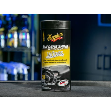 Meguiar's Supreme Shine Protectant Interior Cleaner Wipes, G4000, 30 Wipes