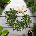 thumbnail image 4 of simeccom 22" Heart Shaped Artificial Olive Leaf & Fruit Wreath - Realistic Green Olive Branches with Spring Floral Accents for Farmhouse Wall Door Wedding Arch Window Garden Decor, 4 of 6
