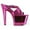 Fuchsia, variant on Ellie Shoes E-821-Sandra 8" Metallic Womans Sandal With Rhinestone Platform. 5 / Silver