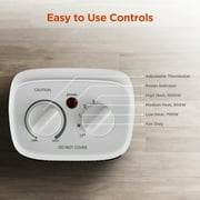 Mainstays 1500W Ceramic Fan-Forced Electric Space Heater, White, New, WSH10C2AWW
