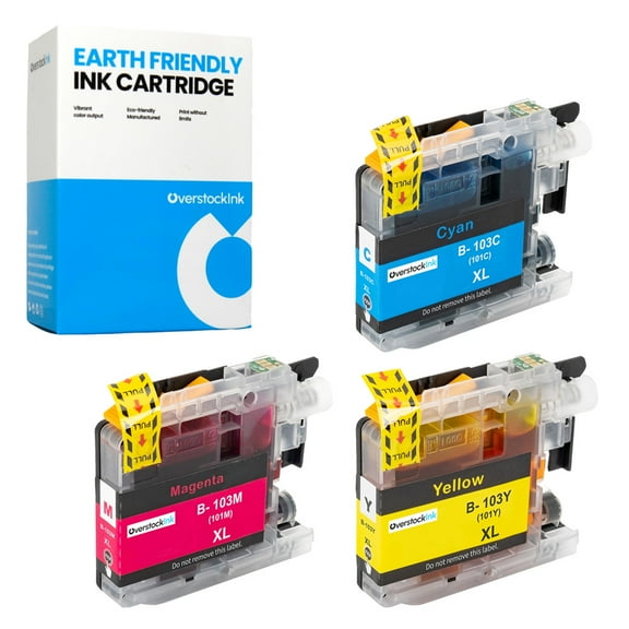 OverstockInk LC103 Color Ink Cartridges Compatible for Brother LC103 Ink for MFC-J450DW (1 each Cyan, Magenta, Yellow)
