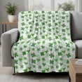 thumbnail image 2 of St. Patrick's Day Blanket Soft Cozy Warm Throw Blanket for Couch, Plush Fuzzy Flannel Fleece Blankets for Sofa, Lucky Shamrock Green Spring Plants Vintage Bed Blankets Gifts for Men, 50"x60", 2 of 9