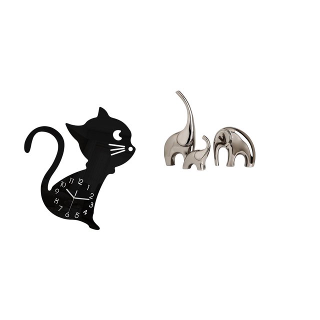 Reloj de pared con diseño de gato y , escultura de acrílico, silencioso, accesorio decorativo, ideal para sala de estar, dormitorio y oficina.