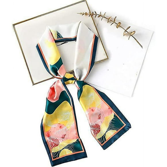 Dww-foulard Simulation Lanc Fleur Rose, Foulard Tour De Cou Femme 15*145cm, Foulard Haut Satin Printemps, Foulard Imprim T, Cadeau Fille