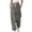 Gray, variant on Women's Loose Casual Striped Print Pocket Drawstring Trousers Fashion Pants with Pockets Relaxed Fit Streetwise Travel Joggers, White XXL