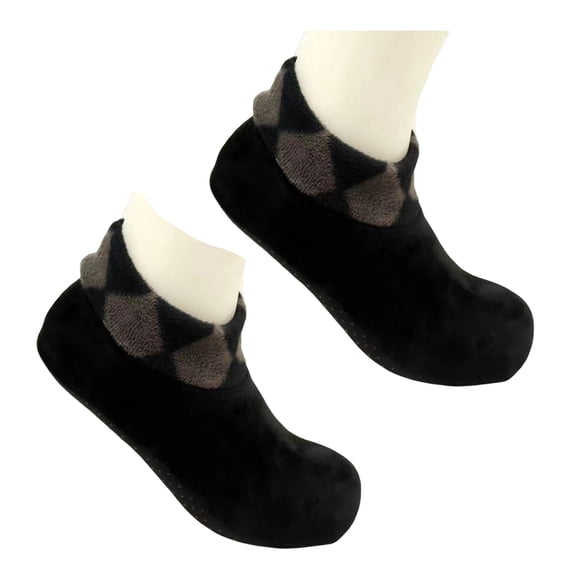 comerut Winter Short Socks Thick Cozy Wear Short Tube Non-slip Foot Cover Keep Warm Soft Women Men Coral Fleece Socks for Indoor Outdoor