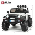 thumbnail image 2 of Patiojoy 12V Kids Ride on Truck 2 seats Children Electric Vehicle w/ 2.4GHz Remote Control & Retractable Handle White, 2 of 10