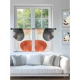 thumbnail image 4 of Sheer Curtains 45 Inch Length 2 Panels Set for Kitchen, Black Orange Art Semi Sheer Curtains for Windows, Geometric Modern Abstract Art Voile Window Treatments Rod Pocket Curtain, 4 of 7