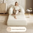 thumbnail image 4 of Yaheetech Convertible Sofa Bed 2-in-1 Folding Sleeper Chair Bed Corduroy Couch Bean Bag Chair for Living Room and Bedroom, Beige, 4 of 6