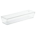 thumbnail image 5 of mDesign Plastic Kitchen Cabinet Drawer Organizer Tray, 12" Long, 3 Pack - Clear, 5 of 6