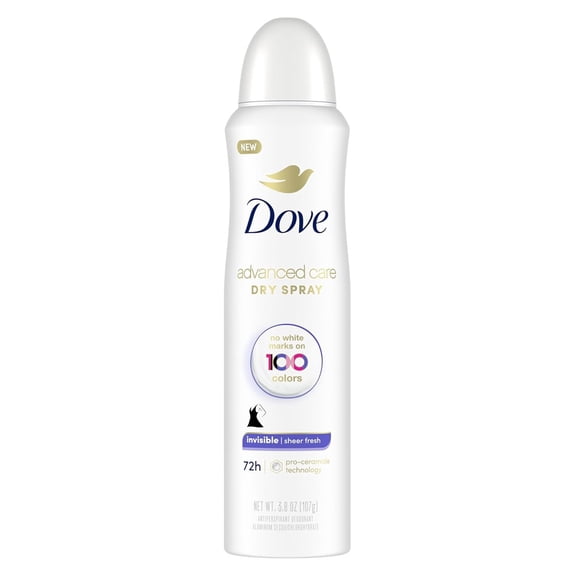 Dove Deodorant 3.8 Ounce Dry Spray Invisible Sheer Fresh (Pack of 2)